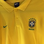 Brazil Cbf Yellow Polo T-shirt Soccer Nike  Men Sz Large