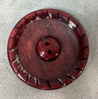 Vintage Burgundy Marbled Bakelite Button-carved Two-hole  Lg 1 3 4  Diameter