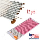 12pcs Acrylic Nail Art Pen Tips Uv Builder Gel Painting Brush Manicure Set Fast