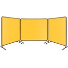 Welding Screen With Frame 3 Panel Welding Curtain Screen Lockable Wheels 4 Size