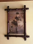 Antique Victorian Oleograph In Wooden Oxford Frame Testu   Massin Skating C1878