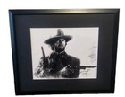 Clint Eastwood B w Framed Pastel Print Guns Drawing 