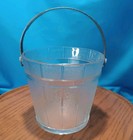 Anchor Hocking Vntg  Apple Basket Ice Bucket Glass Barware Metal Handle 