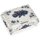 Vintage Jewelry Trinket Box - Metal Decorative Keepsake Organizer For Earrings 