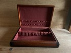 Wood Flatware Box Empty Storage Wooden Case Vtg Rough Scratches Scuffing Hinged