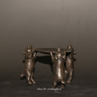 Collection Of Chinese Zodiac Pig Bronze Three Legged Pig Wax Platform Ornaments
