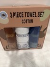 3 Pieces Towels Set Cotton 