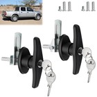 Qjaiune 2pcs Truck Cap Lock  Left And Right T-handle Keyed Alike