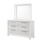 Modern White 6-drawer Dresser Solid Wood Bedroom Furniture W  Textured Finish