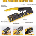 Rj45 Crimp Network Crimper Cat5 Cat6 Cat7 Tool Kit Ethernet Pass Through Crimper