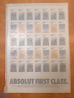 1990 Absolut Vodka First Class Stamp Sheet Warhol Scharf Haring Ruscha Art