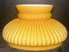 Antique Butterscotch Cased Satin Glass Oval Ribbed Fitter Student Lamp Shade 
