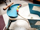 Vintage Early 1950 s Taylor Tot Baby Stroller Walker Metal Wood Blue white