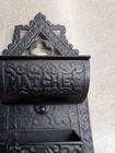 Vintage Cast Iron Double Pocket Wall Mount Match Safe Holder