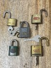 Vintage Small Padlock Lock Lot Three With Keys