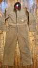 Carhartt Quilted Duck Canvas Coveralls Mens 38 Short Insulated Lining Brown X01