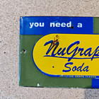 Vintage Nugrape Soda Porcelain Enamel Metal Sign 8  X 3 5 