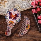 Handheld Mirror Set  Vintage Makeup Mirror And Comb Antique Princess Flower