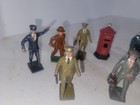 Vintage Manoil Barclay Grey Iron Lead Train Station Travelers  2 1 2  10 Total