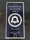 Vintage Porcelain Bell Unground Telephone Cable Sign