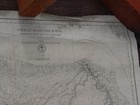 Original Sea Captain s 1873 Canvas Backed Nautical Chart Great Bahama Bank