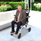 Lightweight Transport Wheelchair Folding Aluminium Travel Chair Mobility