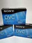 Lot 3 Sony Dvc Minidv 60 Min Camcorder Video Cassette Tapes New Sealed Mini Dv