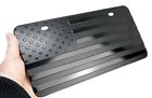 Blackout Usa American Flag Metal Embossed License Plate  12 x6   Black 