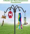 4 Hooks Shepherds Hooks For Outdoor 60  Heavy Duty Bird Feeder Pole With 5 Prong