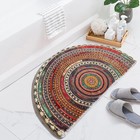 Half Round Door Mat  Mandala Boho Bathroom Rug  Non-slip Absorbent Microfiber
