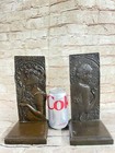 Art Deco Roman Style Female Bronze Bookends Book Ends Sculpture Figurine Pair Nr