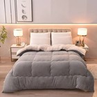 Solidcolor Double-sided Duvet Lamb Wool Flannel Quilt Warm Comfort Mattress In 