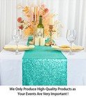2x72-inch Rectangle--sequin Table Runner- For Wedding party decor 1 Mint Green