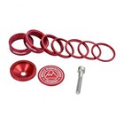 Aluminum Headset Spacer Kit 1-1 8in - Red Bicycle Spacer Set For Bikes