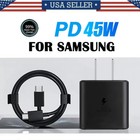 45w Type Usb C Super Fast Wall Charger 3ft Cable For Samsung Galaxy