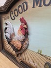 Vtg 3d Rooster  Tractor Good Morning Call   Wall Decor   Nice 