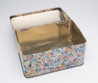 Vintage Damer Floral Gold Enamel Container Tin Canister Made In England 6 5 In 
