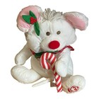 Vtg 1987 Fisher-price Holiday Puffalump White Mouse Plush Christmas Candy Cane