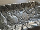 Vintage 1990 Arthur Court Cast Aluminum Bunny Wild Rabbit Tray 19  Easter Silver