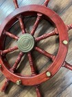 Wooden Ship Wheel Red Nautical Wall Decor Wooden 24 