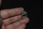 Genuine Ancient Roman Bronze Ring With Lapis Intaglio Circa 1st - 2nd Century Ad