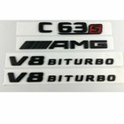 Black C63s Amg V8 Biturbo Trunk Fender Emblems Badges For Mercedes Benz W205
