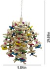Large Parrot Chew Toy Wooden Bird Blocks Hanging Cage Toy Macaw African Grey