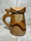 Vintage German Hand Carved Wood Lidded Beer Stein Mug   Tree Bark Wood Art