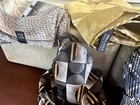 Lot Of 5 Vintage Mens Pocket Squares Silk Blend Mixed Pattern Handkerchiefs