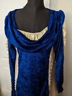 Rubie s Renaissance Faire Dress Royal Blue Velvet   Ivory Tapestry Look One Size