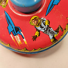 Vintage Tin Litho Top 6  Space Theme Astronauts Rocket Ships Spacemen Sci-fi