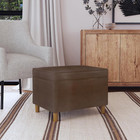 - Dinah 24  Storage Ottoman- Brown Faux Leather