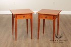 Hepplewhite Style Custom Crafted Pair Of Cherry One Drawer Work Stands