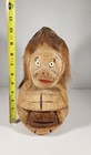 Vintage Hand-carved Coconut Monkey Sculpture Tiki Bar Decor Bank 